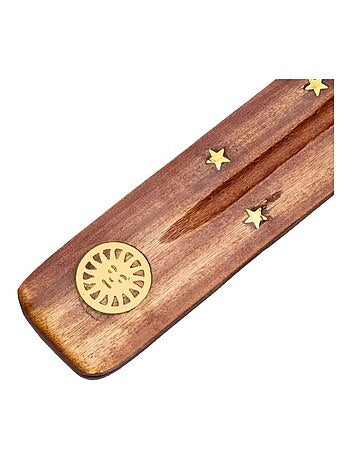 Porte encens en bois motif soleil