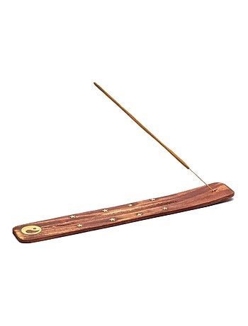 Porte encens yin yang en bois