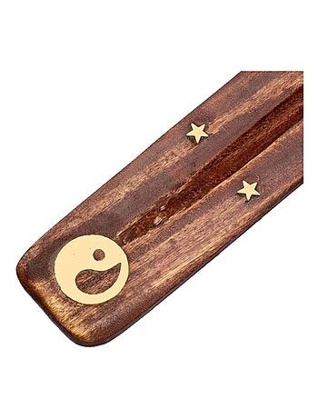 Porte encens yin yang en bois