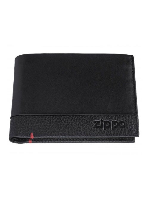 Porte-feuille Zippo noir bi textures - Kiabi