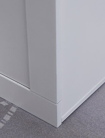 Porte-gamelles surélevé 2 gamelles avec coffre blanc