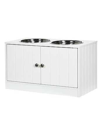 Porte-gamelles surélevé armoire 2 en 1 - 2 portes, 2 gamelles