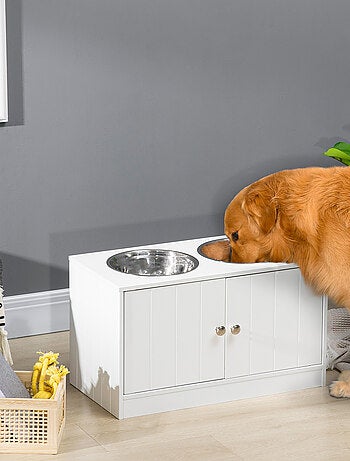 Porte-gamelles surélevé armoire 2 en 1 - 2 portes, 2 gamelles