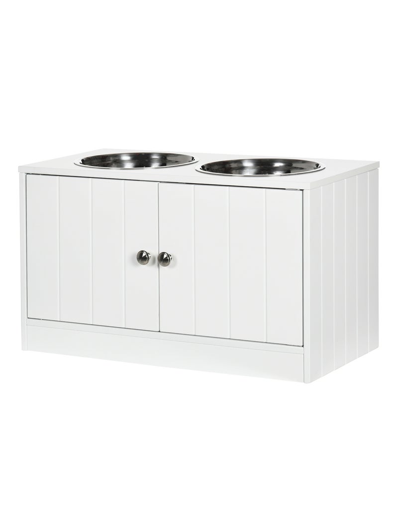 Porte-gamelles surélevé armoire 2 en 1 - 2 portes, 2 gamelles Blanc Blanc - Kiabi