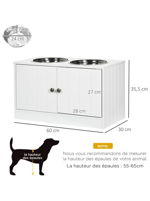 Porte-gamelles surélevé armoire 2 en 1 - 2 portes, 2 gamelles - Kiabi