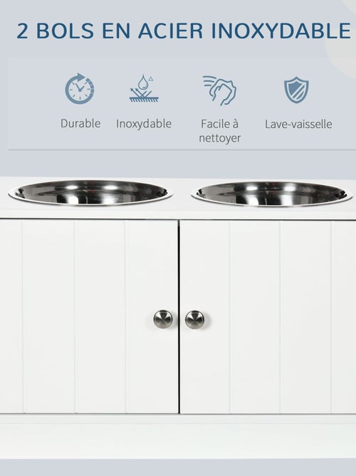 Porte-gamelles surélevé armoire 2 en 1 - 2 portes, 2 gamelles - Kiabi