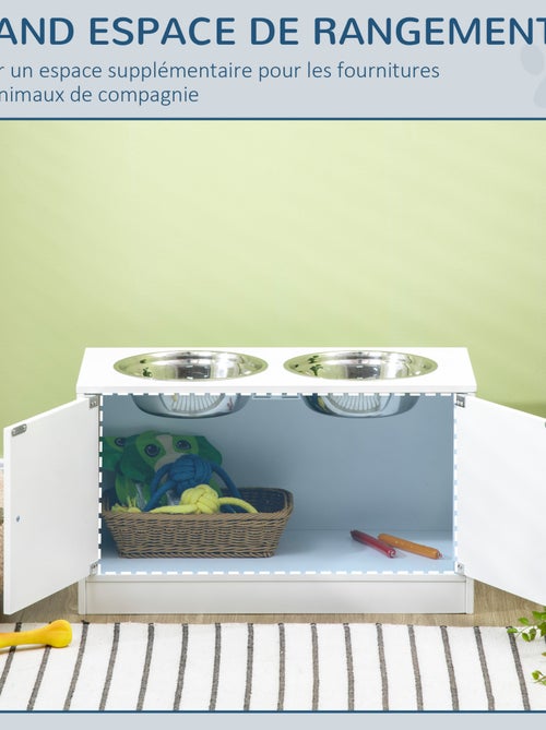 Porte-gamelles surélevé armoire 2 en 1 - 2 portes, 2 gamelles - Kiabi