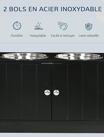 Porte-gamelles surélevé armoire 2 en 1 - 2 portes, 2 gamelles