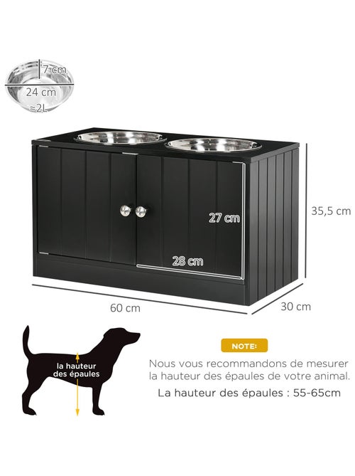 Porte-gamelles surélevé armoire 2 en 1 - 2 portes, 2 gamelles - Kiabi