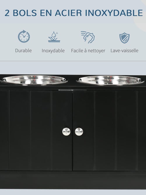 Porte-gamelles surélevé armoire 2 en 1 - 2 portes, 2 gamelles - Kiabi