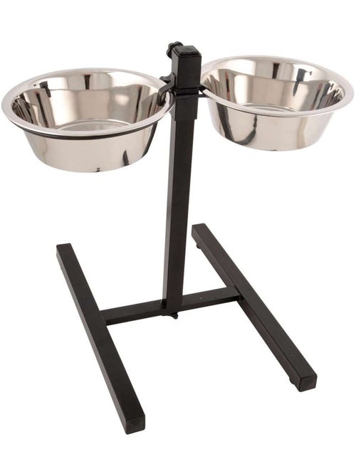 Porte-gamelles surélevé bar à chien avec 2 bols inox - Kiabi