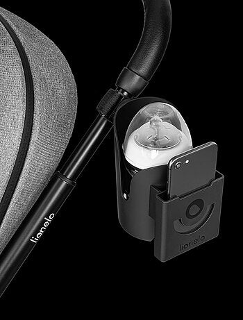 Porte-gobelet et porte-téléphone pour poussette - LIONELO Ove - 360° - Montage facile sans outils