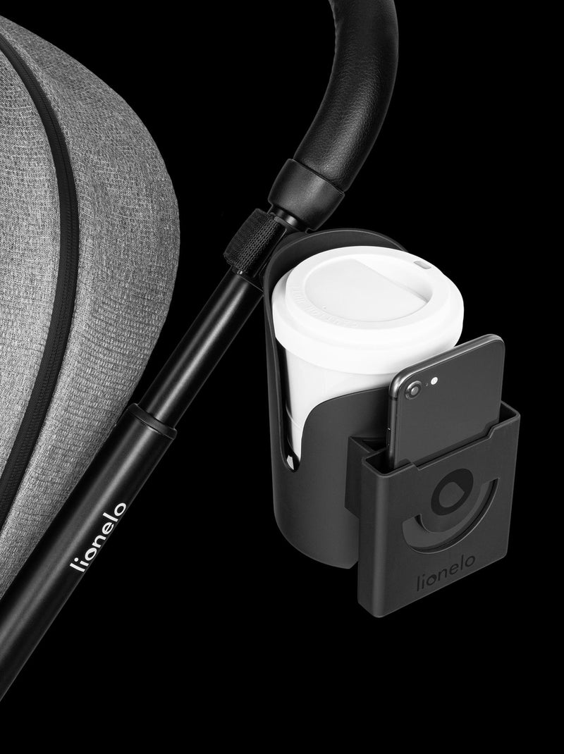 Porte-gobelet et porte-téléphone pour poussette - LIONELO Ove - 360° - Montage facile sans outils Noir - Kiabi