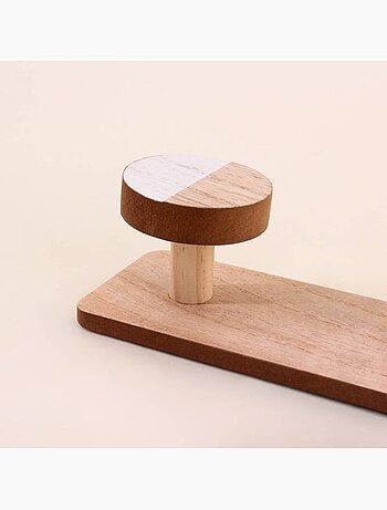 Porte manteau 3 têtes en bois 34cm