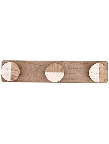 Porte manteau 3 têtes en bois 34cm