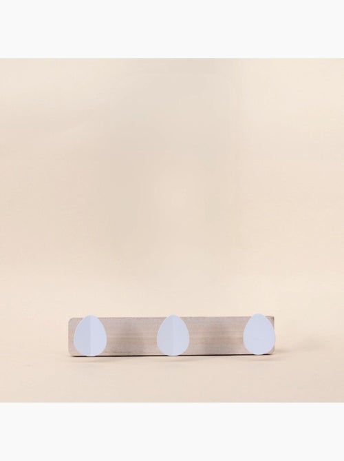 Porte manteau 3 têtes en bois blanc 32cm - Kiabi
