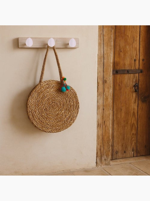 Porte manteau 3 têtes en bois blanc 32cm - Kiabi