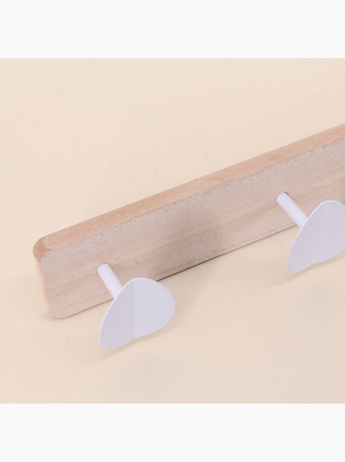 Porte manteau 3 têtes en bois blanc 32cm - Kiabi