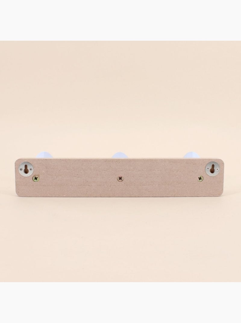 Porte manteau 3 têtes en bois blanc 32cm Beige - Kiabi