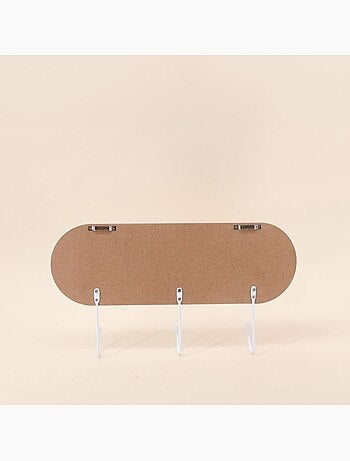 Porte manteau 3 têtes en bois et métal blanc