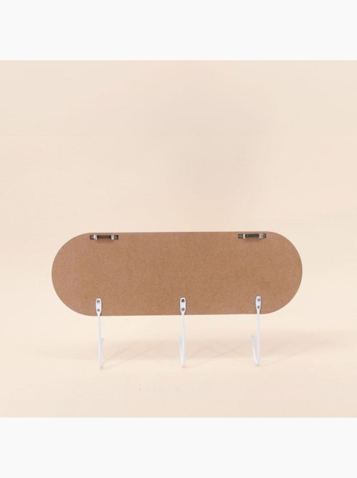 Porte manteau 3 têtes en bois et métal blanc - Kiabi
