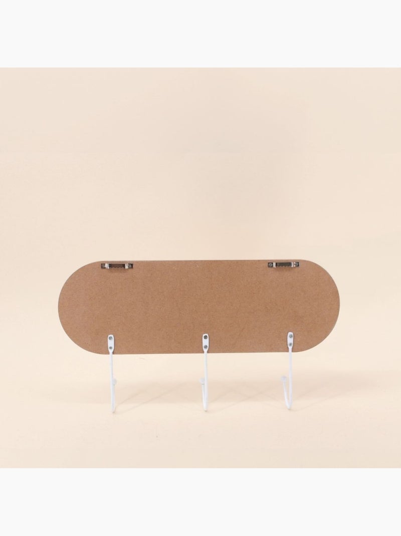 Porte manteau 3 têtes en bois et métal blanc Beige - Kiabi