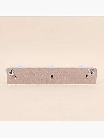 Porte manteau 3 t?tes en bois blanc 32cm