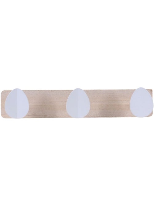 Porte manteau 3 t?tes en bois blanc 32cm - Kiabi