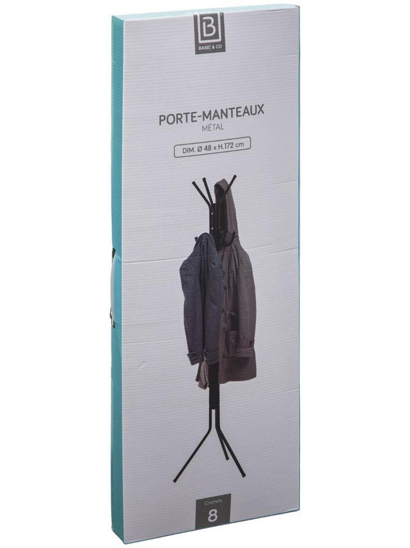 Porte-manteau 8 crochets en métal coaty Noir - Kiabi