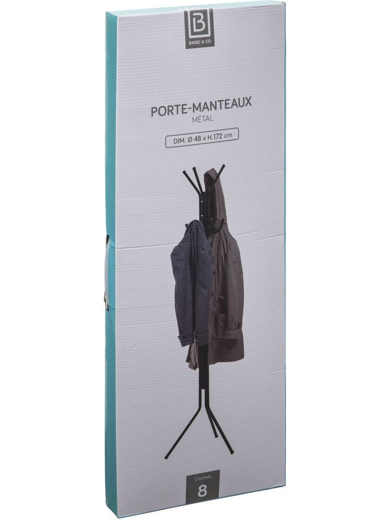 Porte-manteau 8 crochets en métal coaty Noir - Kiabi