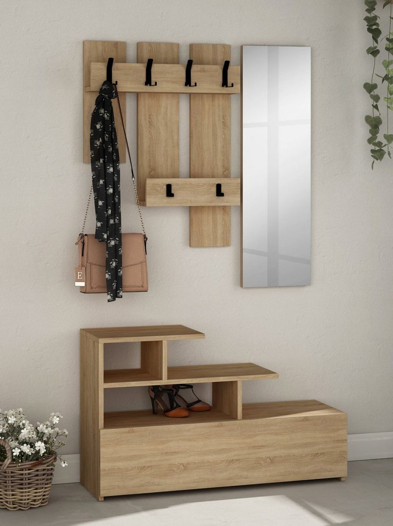 Porte manteau avec banc design Vesti Marron - Kiabi