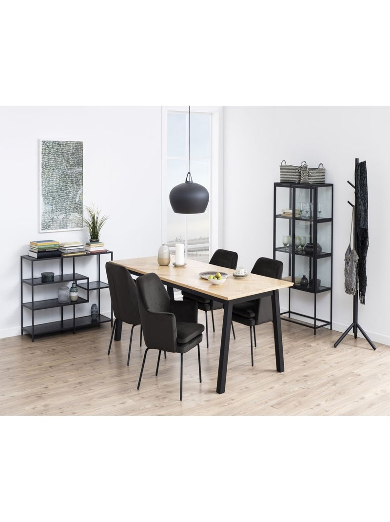 Porte manteau Briman à 7 accroches en bois d'Hévéa Noir - Kiabi