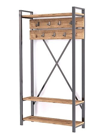 Porte manteau design industriel Sapphire - L. 90 x H. 180 cm - Noir