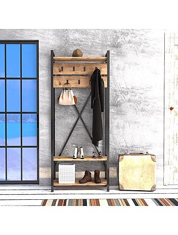 Porte manteau design industriel Sapphire - L. 90 x H. 180 cm - Noir