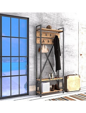Porte manteau design industriel Sapphire - L. 90 x H. 180 cm - Noir