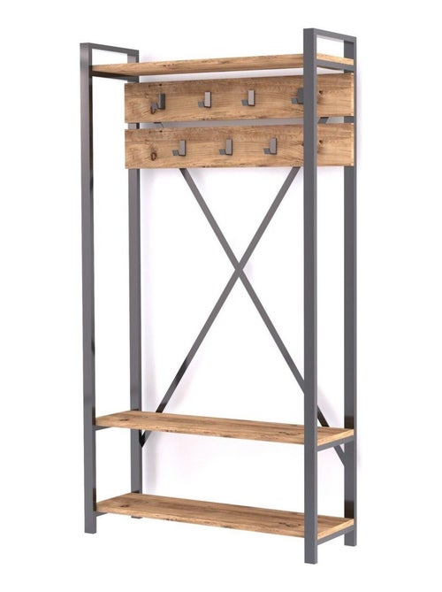 Porte manteau design industriel Sapphire - L. 90 x H. 180 cm - Noir - Kiabi