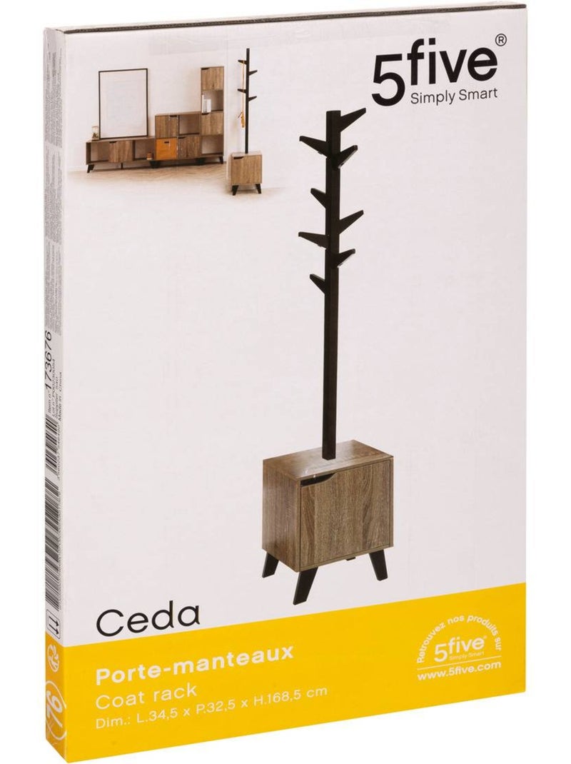 Porte-manteau effet chêne en métal et bois ceda Noir - Kiabi