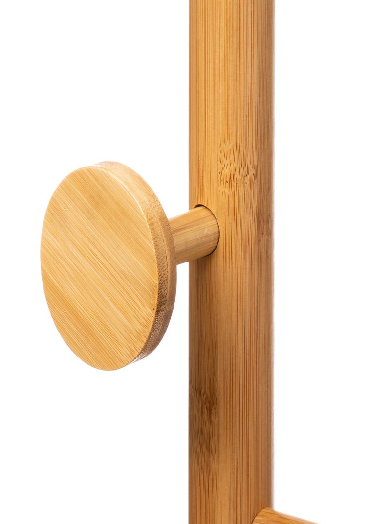 Porte Manteau en bambou avec 8 accroches Beige - Kiabi