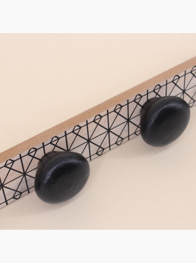 Porte manteau en bois 45cm Noir - Kiabi