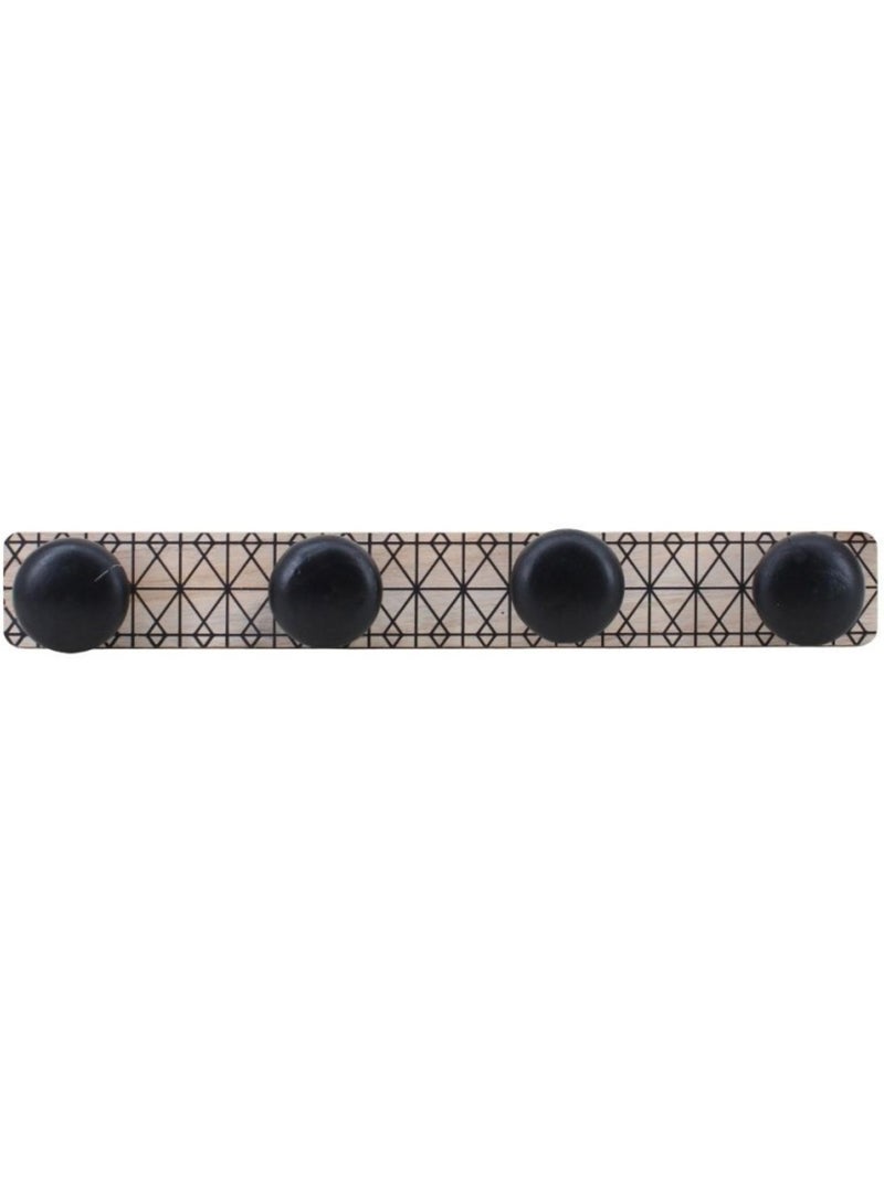 Porte manteau en bois 45cm Noir - Kiabi