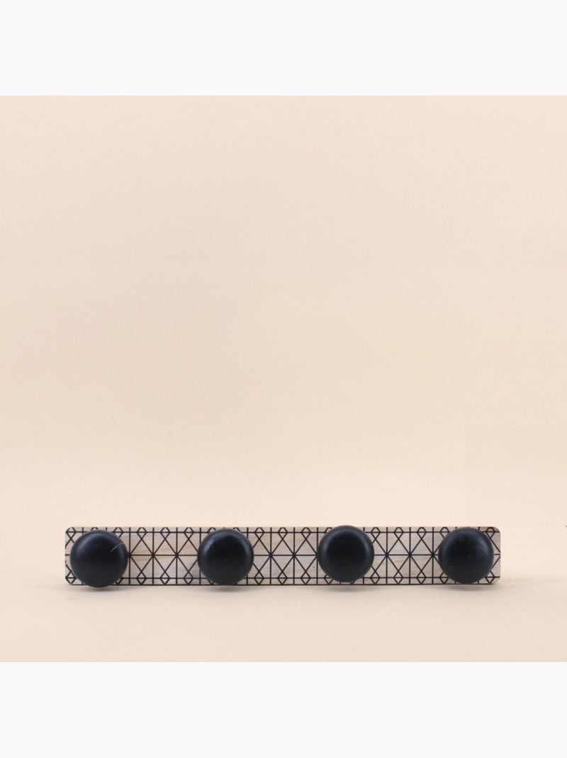 Porte manteau en bois 45cm Noir - Kiabi