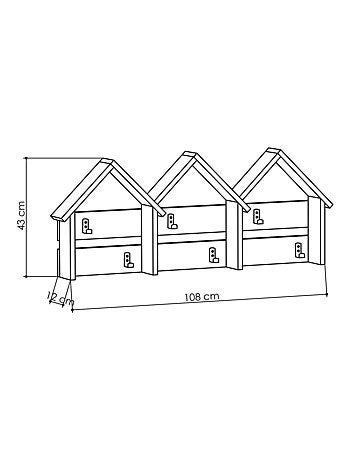 Porte-manteau en mélaminé 6 accroches en métal - Beige