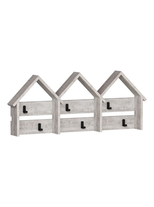 Porte-manteau en mélaminé 6 accroches en métal - Beige - Kiabi