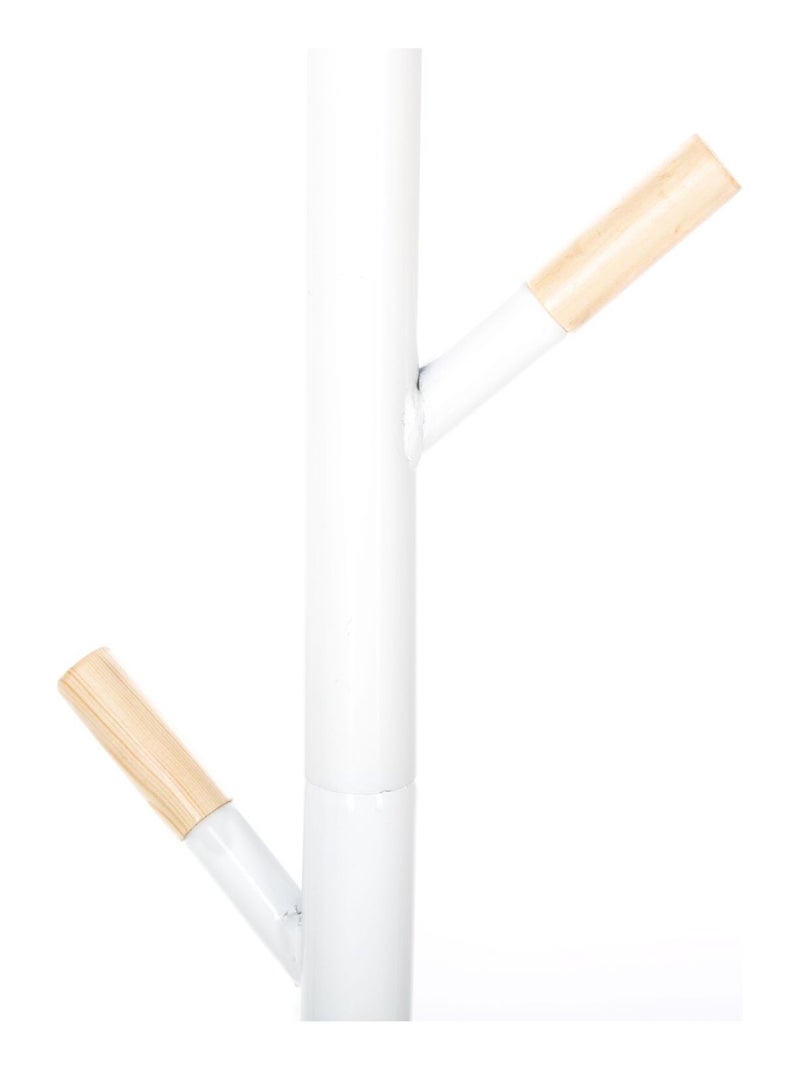 Porte Manteau en métal et MDF avec 6 tiges Blanc - Kiabi