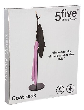 Porte Manteau en métal et MDF avec 6 tiges