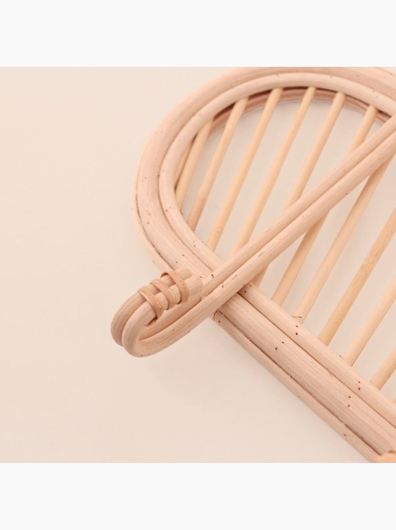 Porte manteau en rotin 45cm Beige - Kiabi