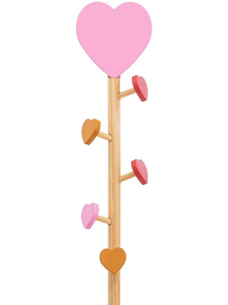 Porte-manteau enfant 5 patères forme coeur SOLEA Beige - Kiabi