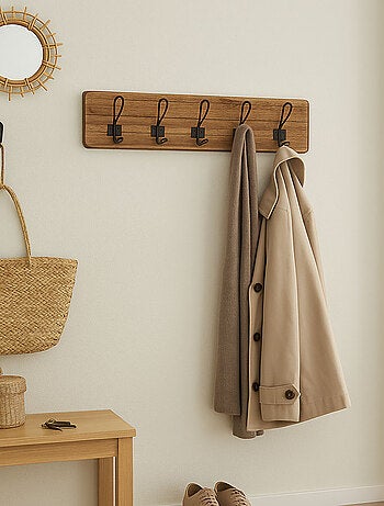 Porte-manteau mural bois de Paulownia