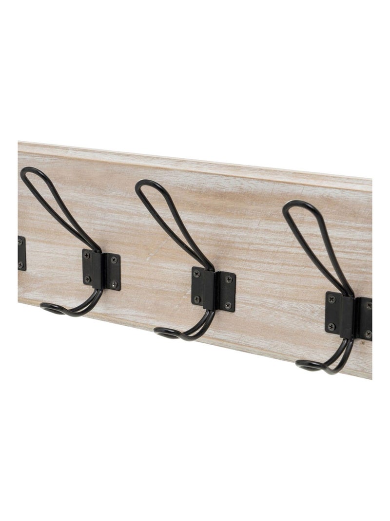 Porte-manteau mural bois de Paulownia Blanc - Kiabi