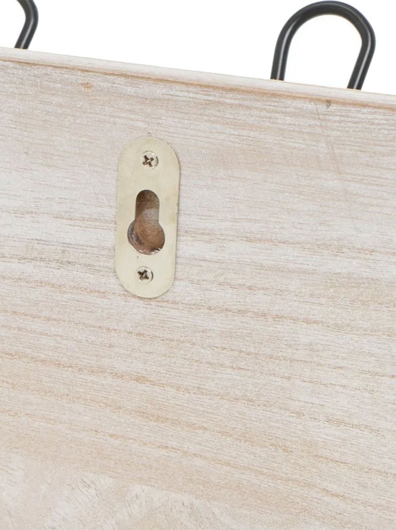 Porte-manteau mural bois de Paulownia Blanc - Kiabi